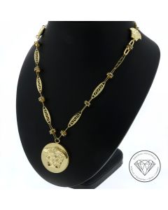 Greco Medusa Collier Kette 585 / 14 Kt Gelb Gold 50-52 cm