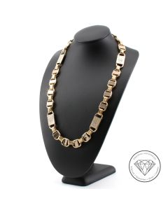 Massive Diamant Kronen Kette 750 / 18 Kt Gelb Wei&szlig; Gold 83 cm