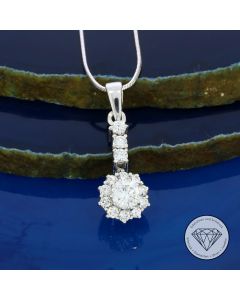 Brillant 1,10 Carat Anh&auml;nger + Kette 750 Wei&szlig; Gold