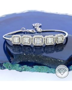 Brillant Diamant 1,05 Ct Armband 585 / 14 Kt Weiß Gold