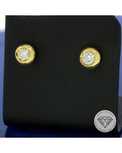 Solitär Brillant Ohrstecker 750 / 18 Kt Gelb Gold 0,60 Ct