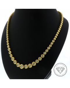 Brillant Collier Kette 750 / 18 Kt 2,00 Carat Gelb Gold 41,5 cm