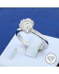 Brillant Solit&auml;r 2,10 Carat Ring 750 / 18 Karat Wei&szlig; Gold