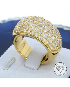 Brillant 4,00 Carat Ring 750 / 18 Karat Gelb Gold