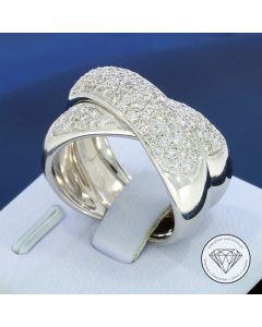 Brillant Ring 750 / 18 Kt 1,15 Carat Wei&szlig; Gold Gr. 57 