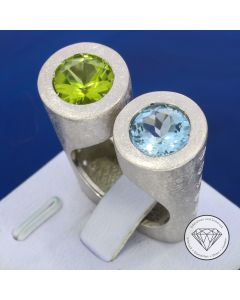Designer Edelstein Brillant Ring 750 / 18 Kt Wei&szlig; Gold 5,66 Carat Gr.56