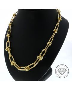 Steigb&uuml;gel Collier Kette 750 / 18 Kt Gelb Gold 48,0 cm