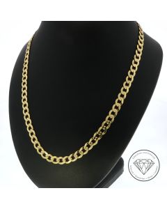 Flach Panzer Kette 585 / 14 Kt Gelb Gold 60,0 cm