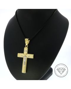 Kruzifix kreuz Anh&auml;nger 585 / 14 Kt Gelb- 6 Wei&szlig; Gold