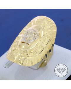 Greco Medusa Ring 585 / 14 Kt Gelb Wei&szlig; Gold Gr. 59