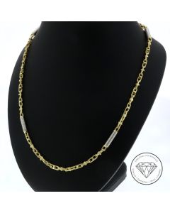 Monte Carlo Kette 585 / 14 Kt Gelb Wei&szlig; Gold 65,0 cm