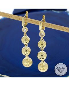 Kugel Ohrhänger Ohrringe 585 / 14 Kt Gelb Gold