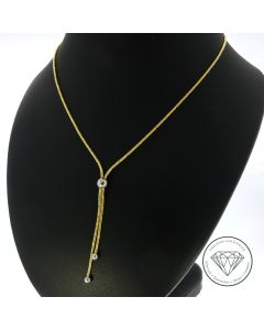 Kugel Schlangen Kette 585 / 14 Kt Gelb- & Weiß Gold 45 cm