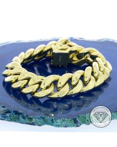 Flachpanzer Armband 585 / 14 Kt Gelb Gold 18 cm