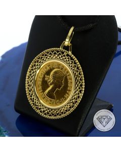 1 Sovereign Münze Anhänger 916 / 22 Kt & 585 / 14 Kt Gold