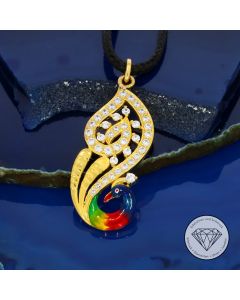 Pfau Anh&auml;nger hochlegiert 916 / 22 Kt Gelb Gold