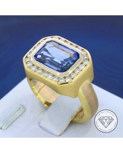 Brillant 0,50 Carat Saphir Ring 750 / 18 Karat Gold