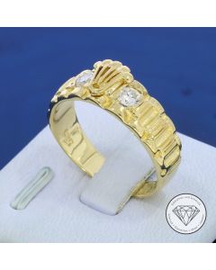Kronen Siegel Ring 585 / 14 Kt Gelb Gold Gr. 60