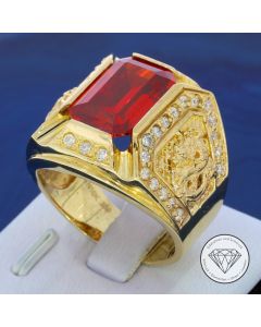Farbedelstein Ring 417 / 10 Kt Gold Gr. 67,5