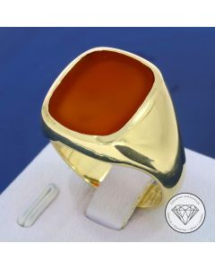 Karneol Ring 585 / 14 Kt Gelb Gold Gr. 64