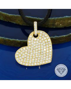 Brillant Herz Anh&auml;nger 750 / 18 Kt 1,88 Carat Gelb Gold 