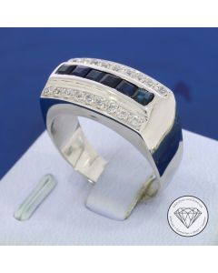 Saphir Ring 750 / 18 Karat Wei&szlig; Gold