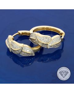 Diamant Creolen 585 / 14 Kt Gelb- & Wei&szlig; Gold 0,50 Carat 