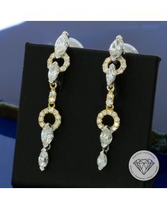 Brillant Diamant 1,70 Ct Ohrstecker 750 / 18 Kt Gold