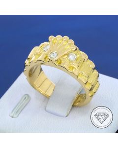 Brillant Kronen Ring 750 / 18 Kt 0,20 Carat Gelb Gold Gr. 55