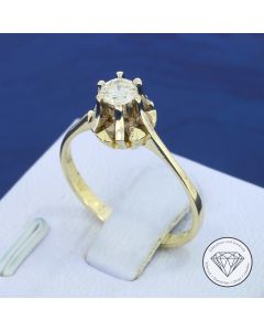Solit&auml;r Brillant Ring 585 / 14 Kt Gold 0,25 Carat Gr. 54