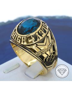 Bishop Foley Highschool Class Farbedelstein Ring 1982 10K Gold