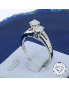 Brillant Ring 750 / 18 Kt 0,70 Carat Wei&szlig; Gold Gr. 56