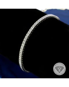 Tennis Armband 585 / 14 Kt Wei&szlig; Gold 18,5 cm