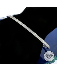 Damen Armreif 585 / 14 Kt Wei&szlig; Gold 16 cm 