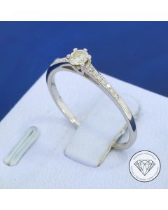 Brillant Ring 585 / 14 Kt 0,30 Carat Wei&szlig; Gold Gr. 54