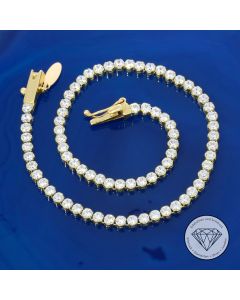 Tennis Armband Handarbeit 375 / 9 Kt Gelb Gold 19,5 cm