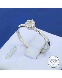 Brillant Ring floral 585 / 14 Kt Wei&szlig; Gold Gr. 56