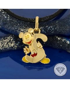 Original Disney Mickey Maus-S Anh&auml;nger 750 / 18 Kt Gelb Gold