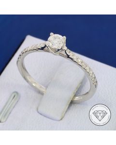 Brillant 0,55 Carat Ring 750 / 18 Karat Wei&szlig; Gold