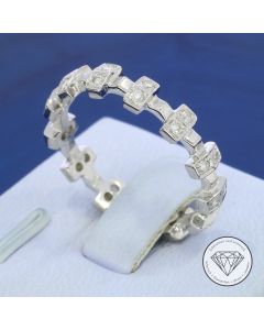 Brillant Designer Steck Ring 750 / 18 Kt 0,50 Carat Wei&szlig; Gold Gr. 58