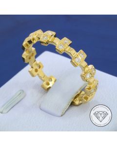 Brillant Designer Steck Ring 750 / 18 Kt 0,50 Carat Gelb Gold Gr. 58