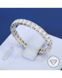 Memory Brillant Ring 750 / 18 Kt 0,60 Carat Wei&szlig; Gold Gr. 63
