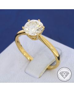 IGI zertifizierter Solit&auml;r Brillant 1,32 ct Ring 750 Gelb Gold Gr. 55
