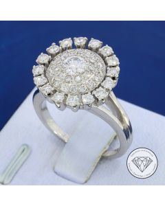 Brillant 1,45 Carat Ring 585 / 14 Kt Wei&szlig; Gold