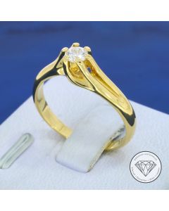Brillant 0,25 Carat Solitär Ring 750 / 18 Kt Gold