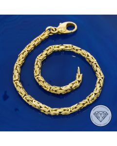 Schmales K&ouml;nigsketten Armband, gemustert 585 Gold 14 KT 18,5 cm