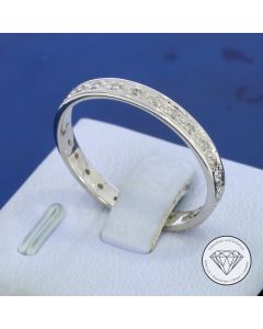 Memory Diamant Ring 585 / 14 Kt 0,25 Carat Wei&szlig; Gold Gr. 64,5