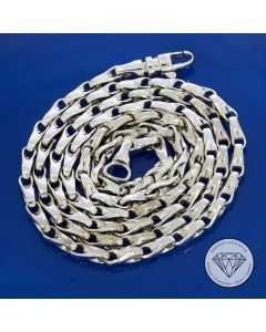 Haferkorn Kette 585 / 14 Karat Weiß Gold 62,0 cm