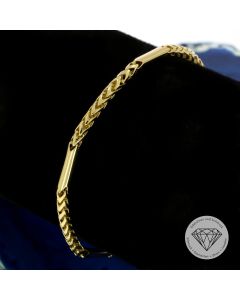 Fuchsschwanz Stab Armband 585 / 14 Kt Gelb Gold 19,5 cm