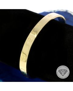 Armreif "BOLTS / SCREW" 585 / 14 Kt Gelb Gold 17 cm